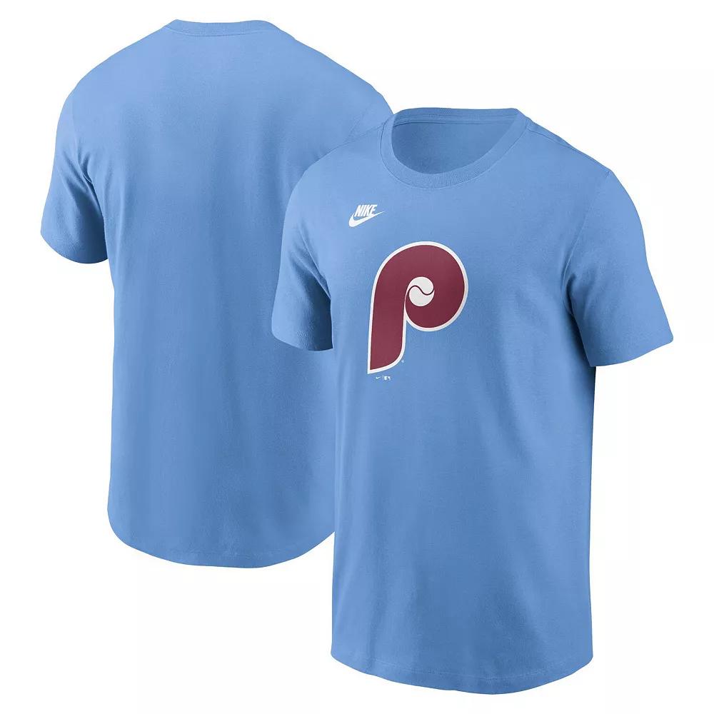Men's Nike Light Blue Philadelphia Phillies Cooperstown Collection Team Logo T-Shirt,  Product Image
