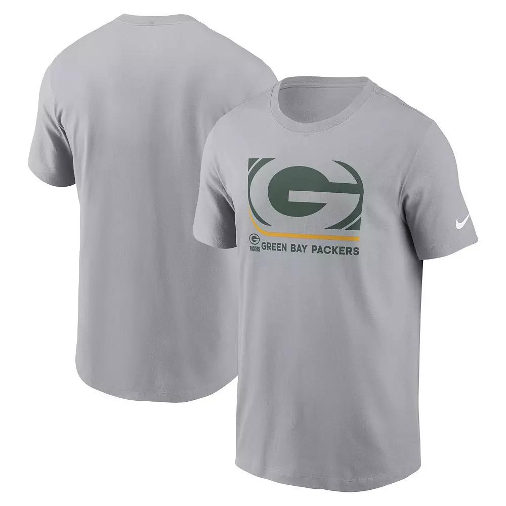 Men's Nike Gray Green Bay Packers Lockup Essential T-Shirt,  Product Image