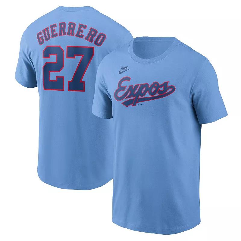 Men's Nike Vladimir Guerrero Powder Blue Montreal Expos Cooperstown Collection Fuse Name & Number T-Shirt,  Product Image
