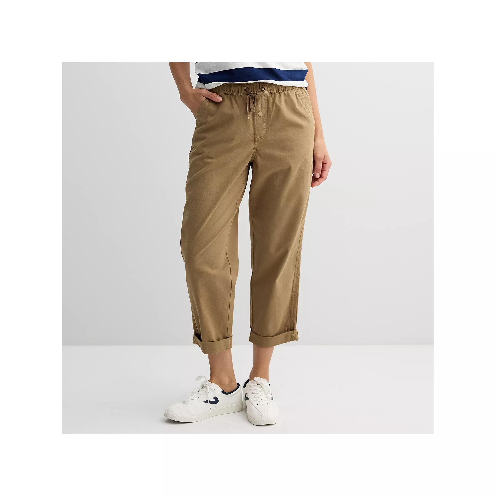 Women's Sonoma Goods For Life® Easy Paper Bag Waist Capri, Size: Large, Lead Gray Product Image