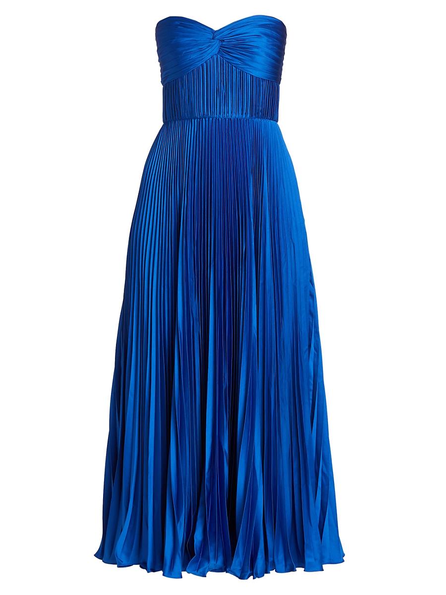 Womens Pleated Strapless Belle Dress Product Image