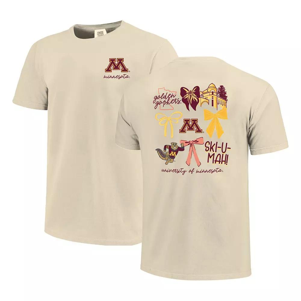 Women's Comfort Colors Cream Minnesota Golden Gophers Coquette T-Shirt, Size: 2XL, Beige Product Image
