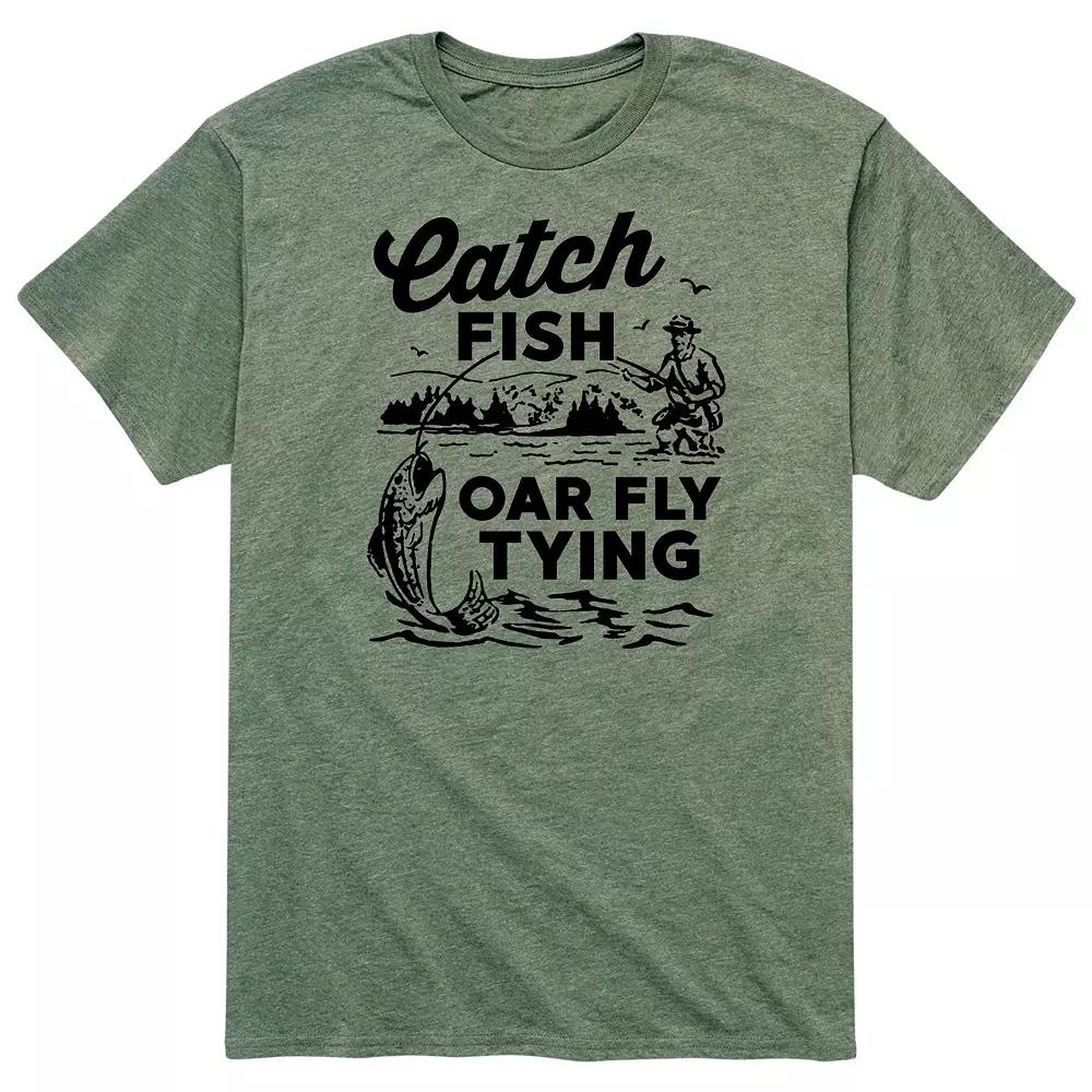 Men's Catch Fish Oar Fly Trying Tee,  Product Image