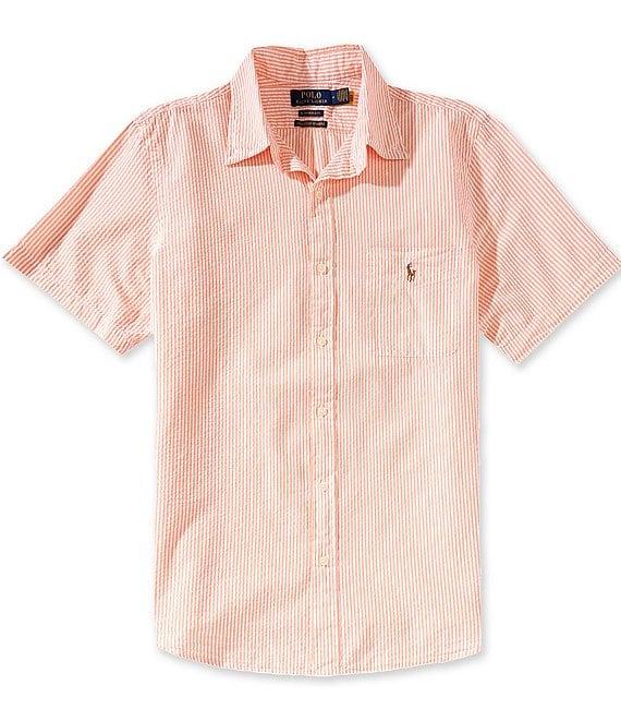 Polo Ralph Lauren Prepster Striped Seersucker Short Sleeve Woven Shirt Product Image