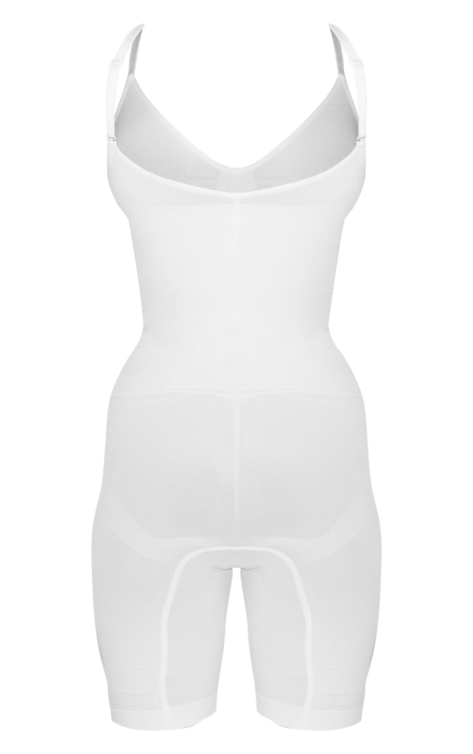 White Mid Thigh Shapewear Bodysuit Product Image