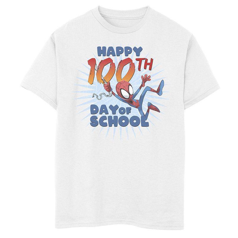 Boys 6-20 Marvel Spider-Man 100th Day Of School Text Graphic Tee, Boy's,  Product Image