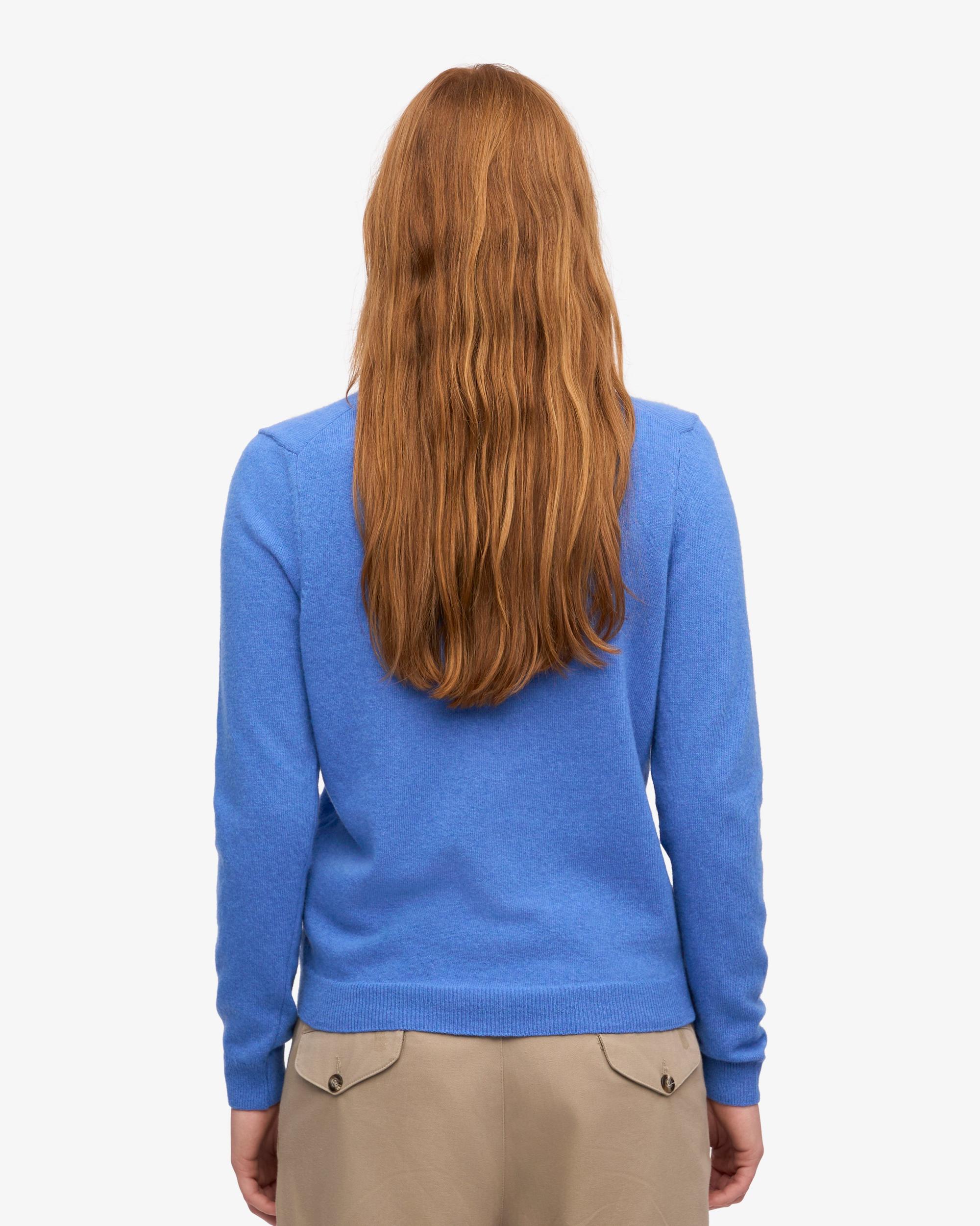 Women Light Merino Wool Crew - Pacific Blue Product Image