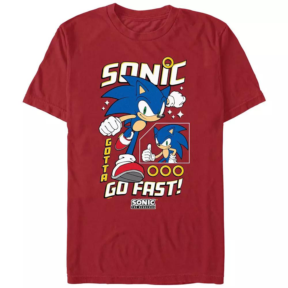 Men's Sonic The Hedgehog Go Fast Graphic Tee, Size: XXL, Red Product Image