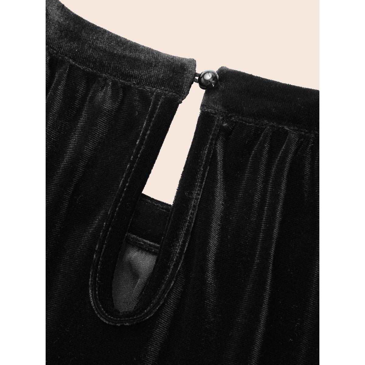 Plus Size Burgundy Lace Patchwork Velvet Raglan Sleeve Blouse Women Elegant Long Sleeve Stand-up collar Everyday Blouses BloomChic 10/M Product Image