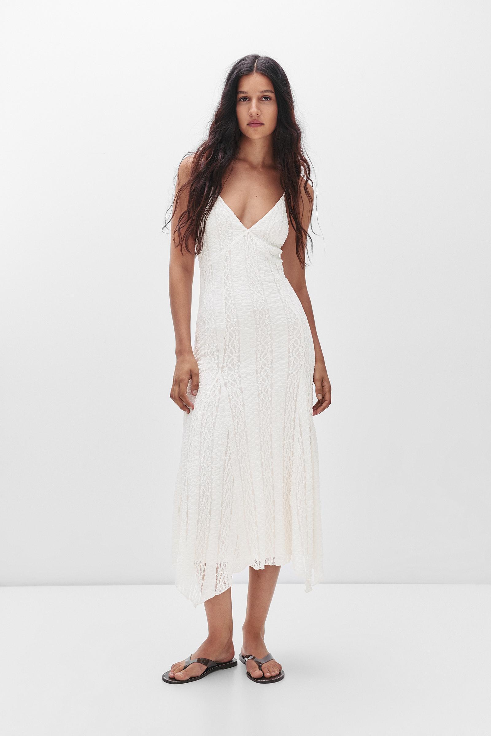 Lace Strappy Midi Dress Product Image