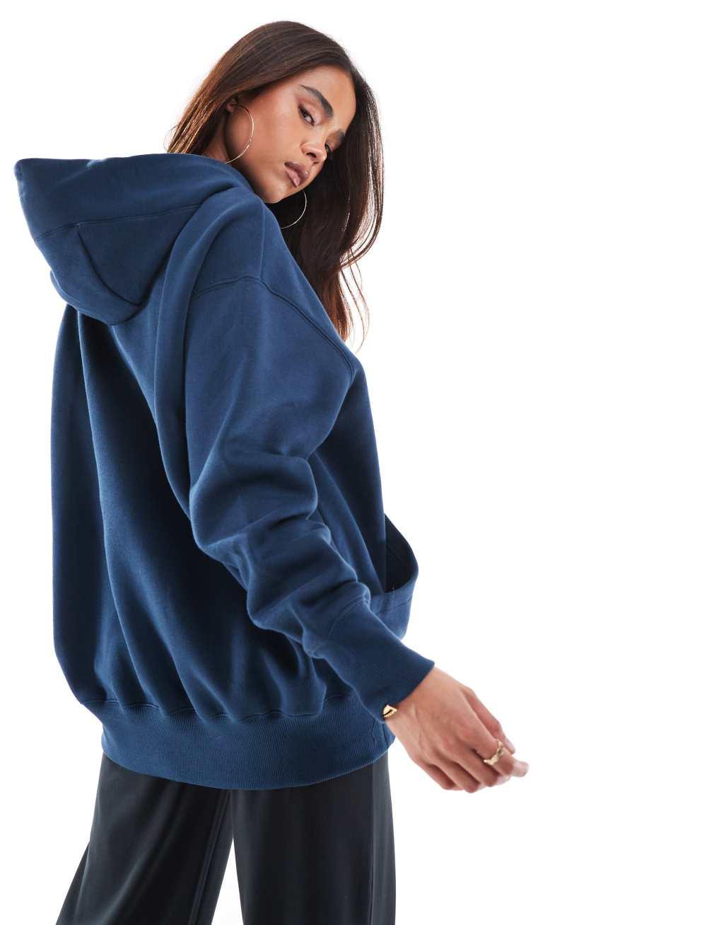 Nike Phoenix Fleece oversized hoodie in navy Product Image