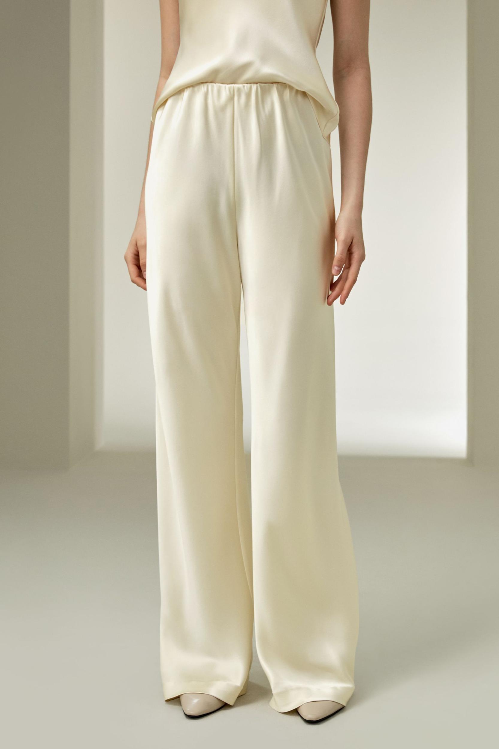 LILYSILK Silk Pants Women - Lily White 100 Silk - Classic Relaxed Fit Pants Petite 8 Product Image