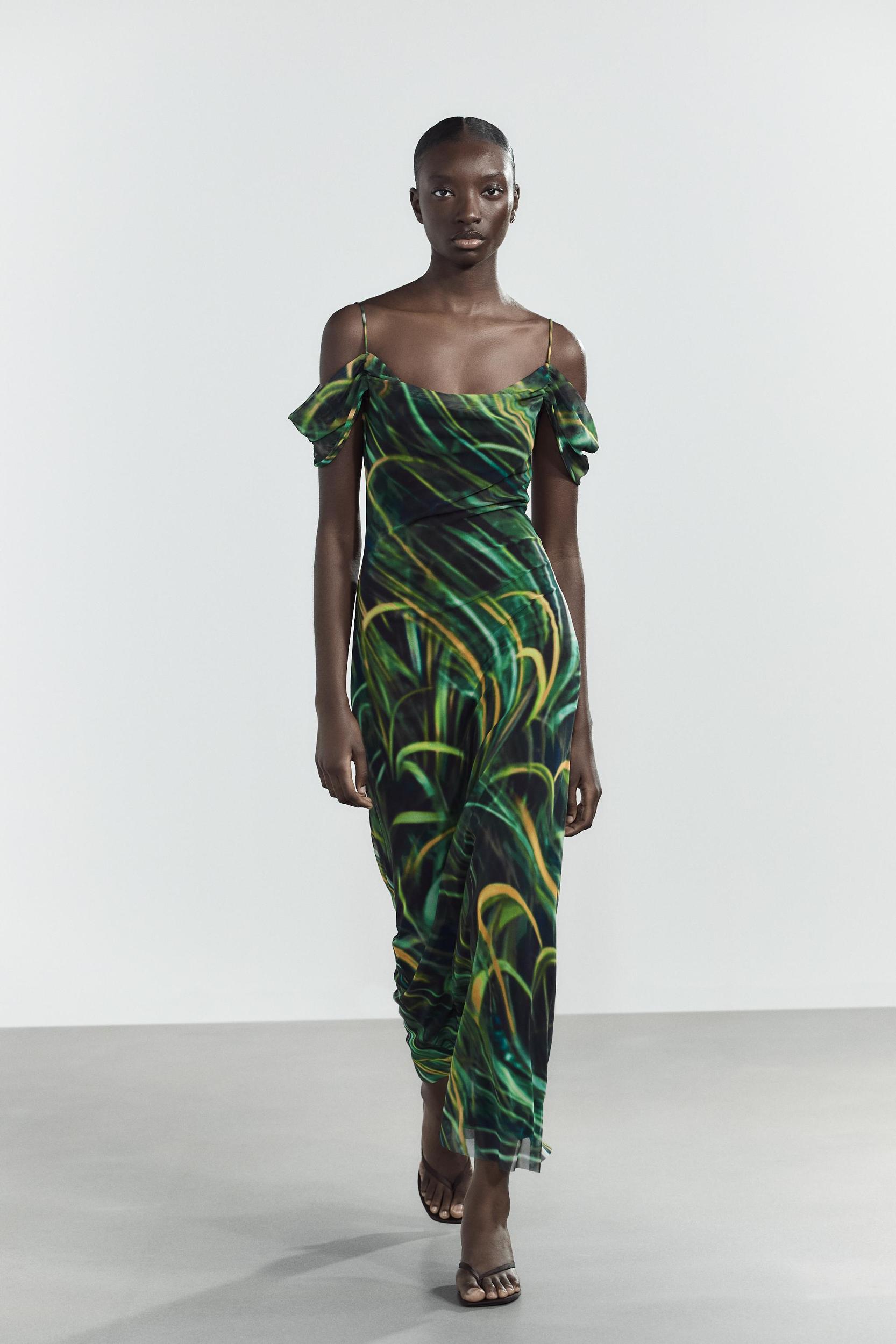 PRINTED TULLE DRESS Product Image