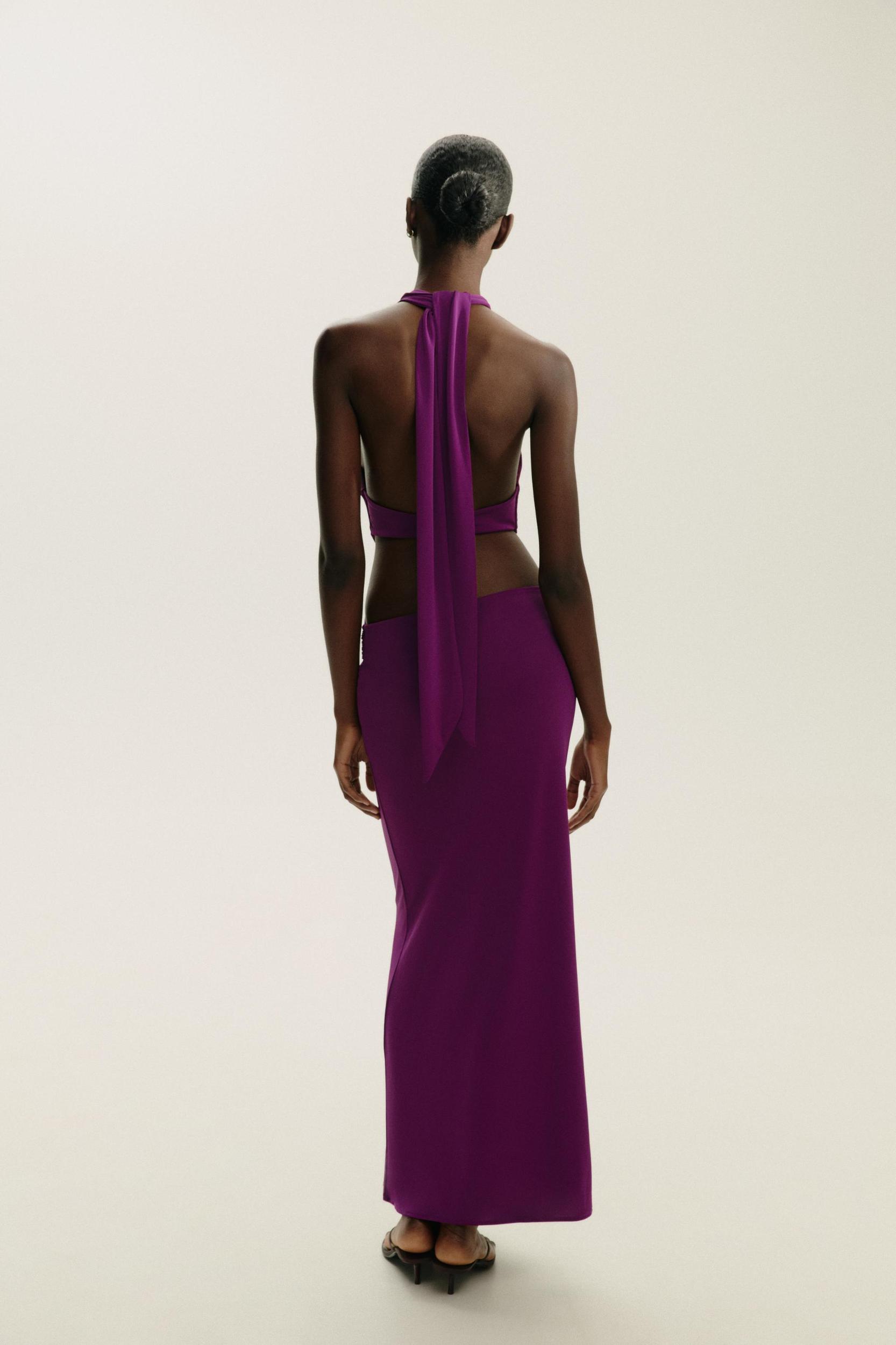 GATHERED HALTER MAXI DRESS Product Image