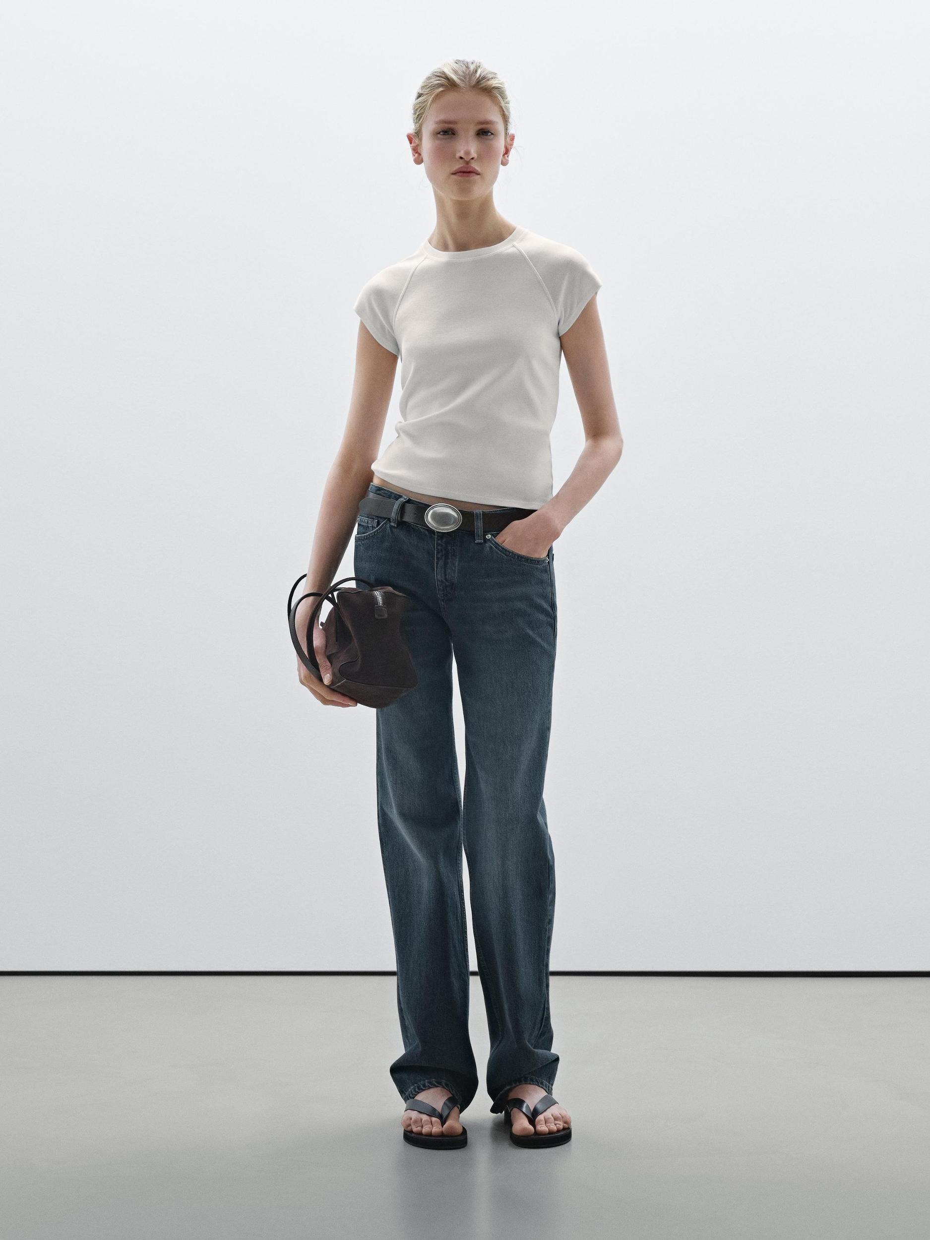 100% cotton fitted raglan sleeve T-shirt Product Image