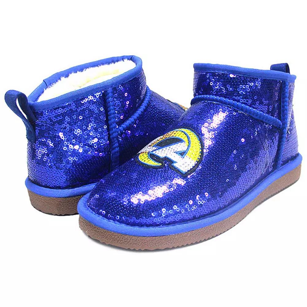 Women's Cuce Royal Los Angeles Rams Sequin Ankle Boots,  Product Image