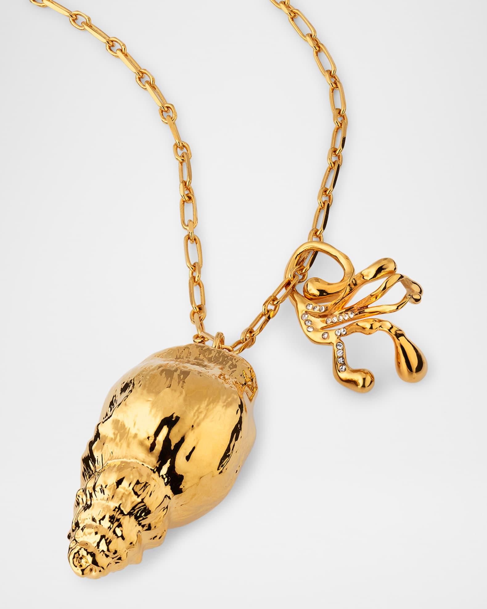 Coral and Shell Pendant Necklace Product Image