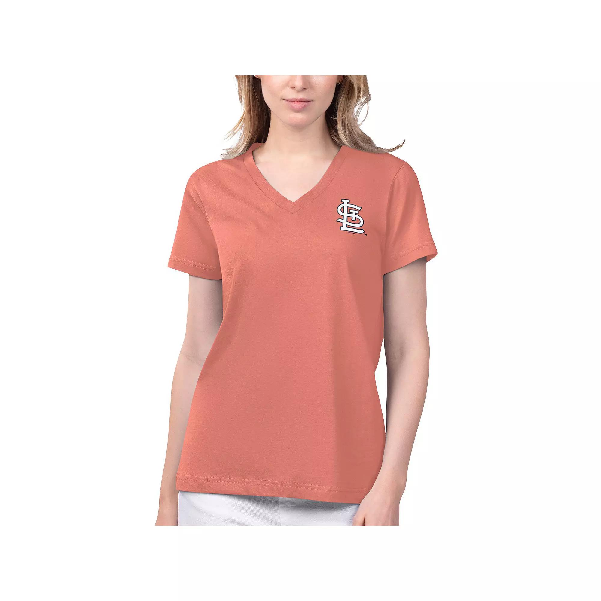 Women's Margaritaville Coral St. Louis Cardinals Game Time V-Neck T-Shirt,  Product Image