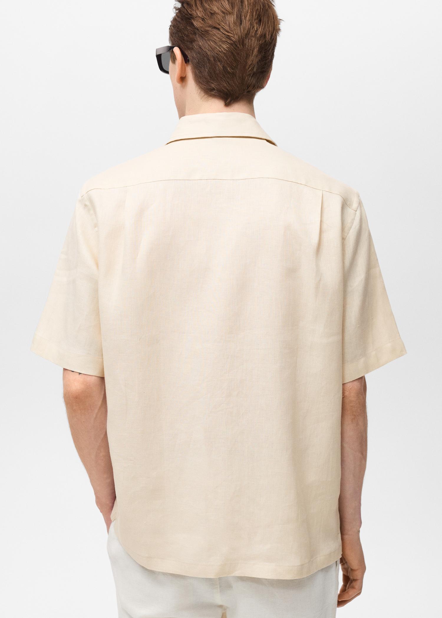 100% linen bowling-collar shirt - Men | MANGO USA Product Image