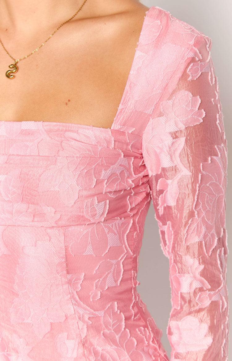 Iggy Pink Floral Long Sleeve Mini Dress Baby Product Image