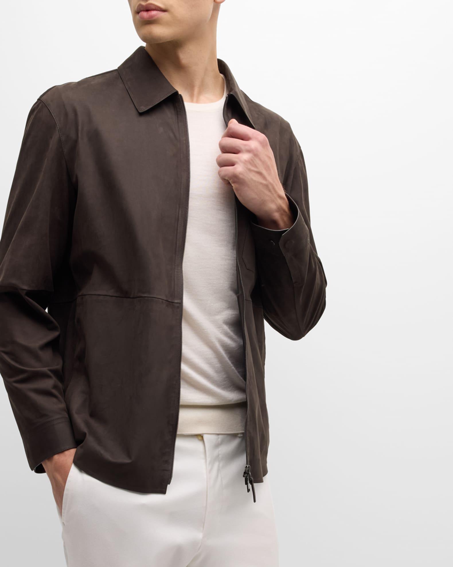 Men's Suede Full-Zip Overshirt Product Image