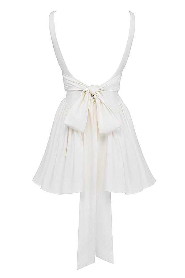 Florianne  ivory cotton bow mini dress Product Image