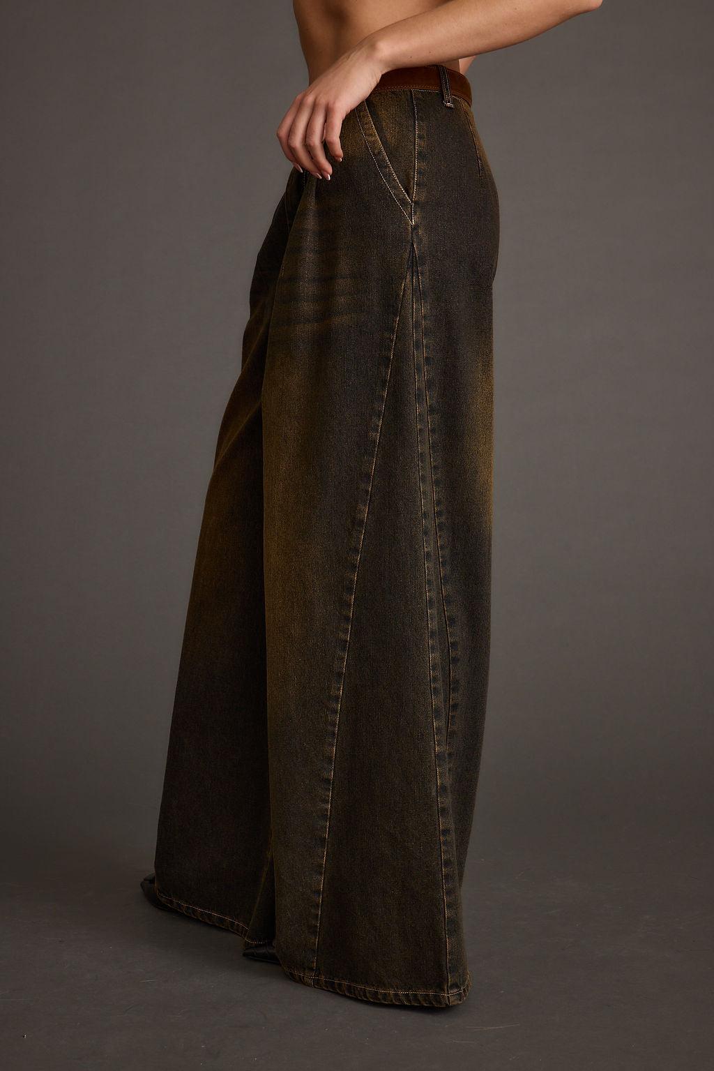 Dakota Washed Black Wide Leg Jeans Product Image