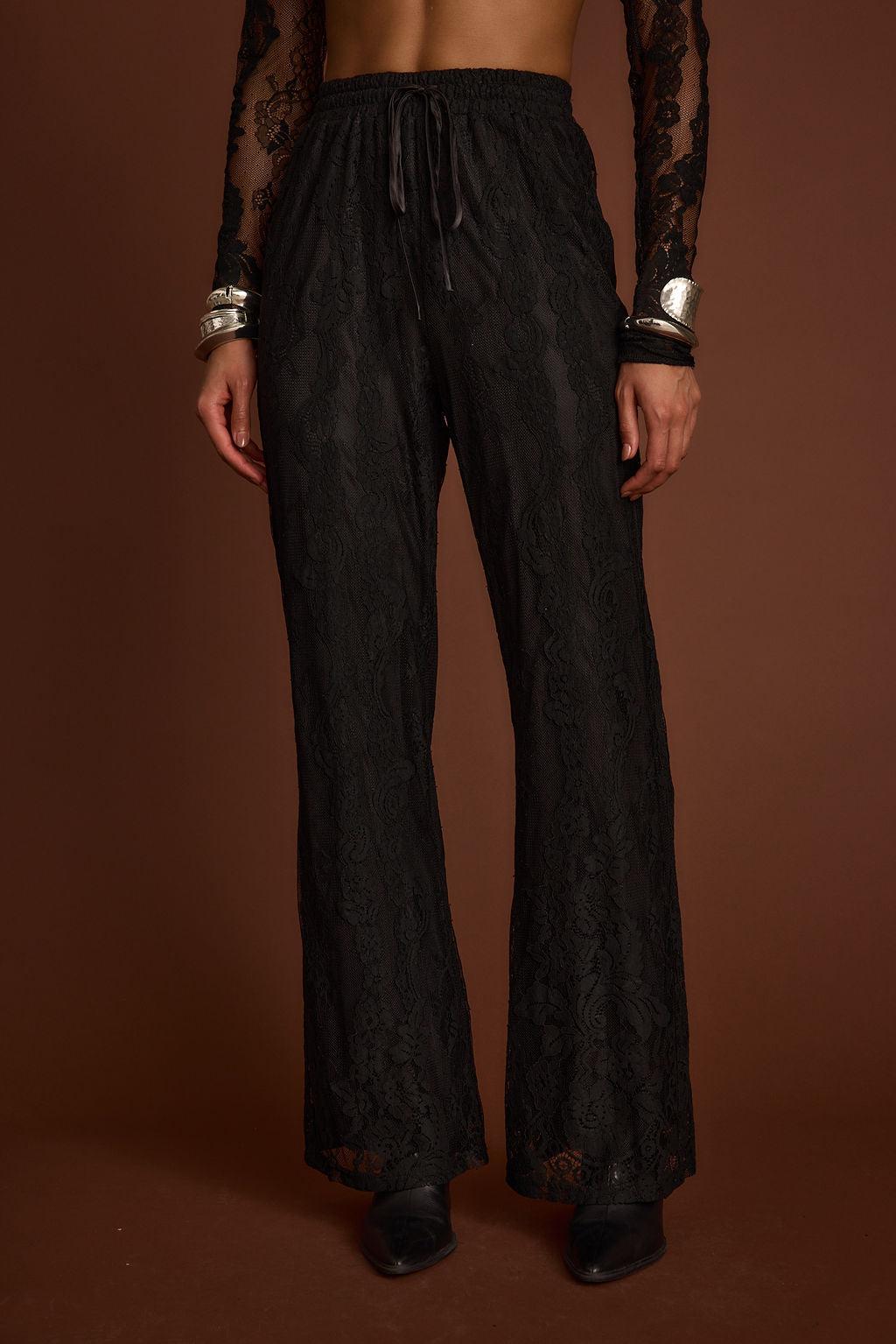 Ambrose Black Lace Pull On Pants Product Image