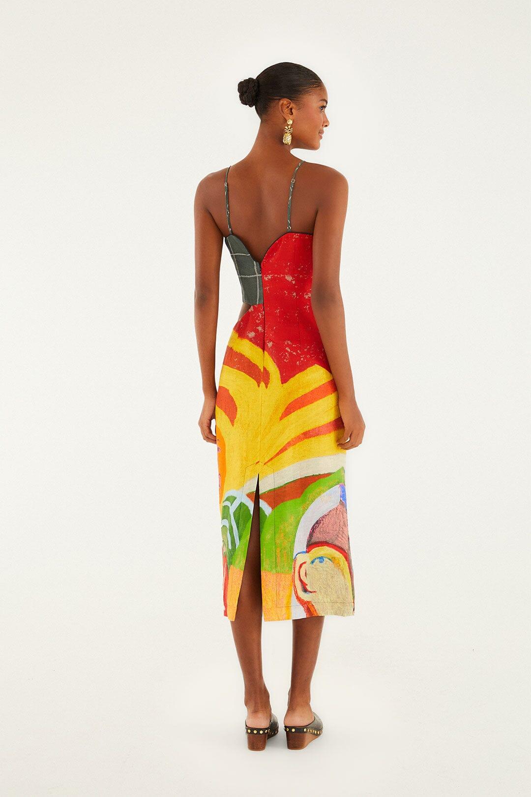 A Popular Cafe Sleeveless  Euroflax™ Premium Linen Midi Dress Product Image