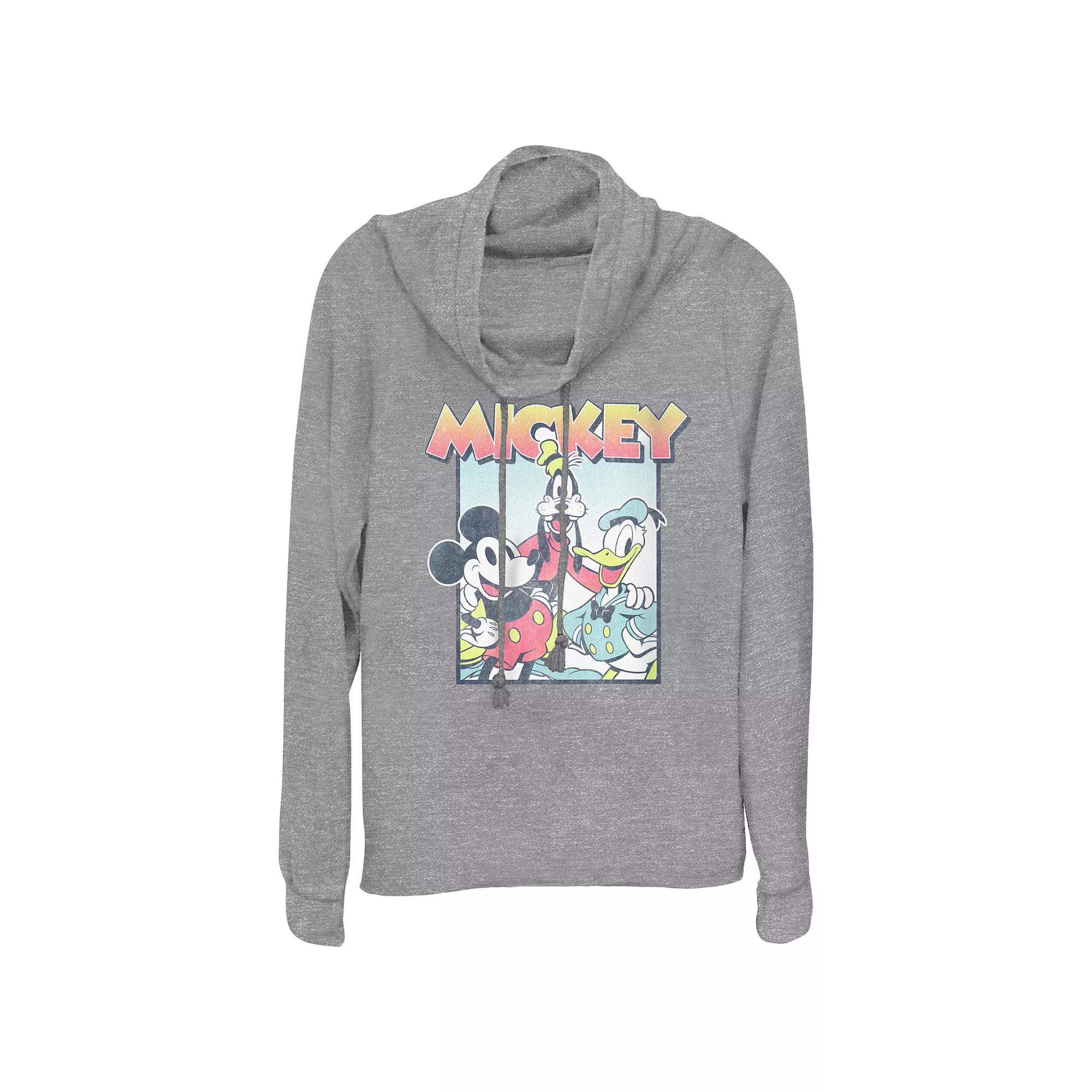 Disney's Mickey Mouse And Friends Vintage Photo Women's Cowlneck Graphic Lightweight Long Sleeve,  Product Image