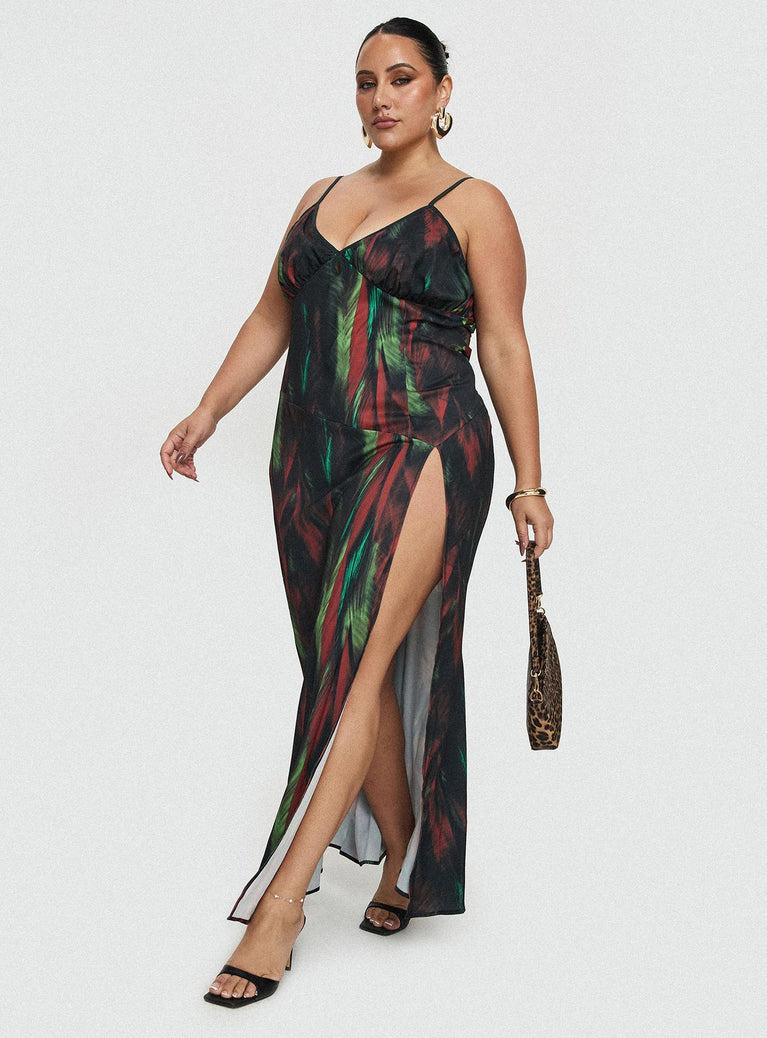 Feather Maxi Dress Multi Curve Product Image