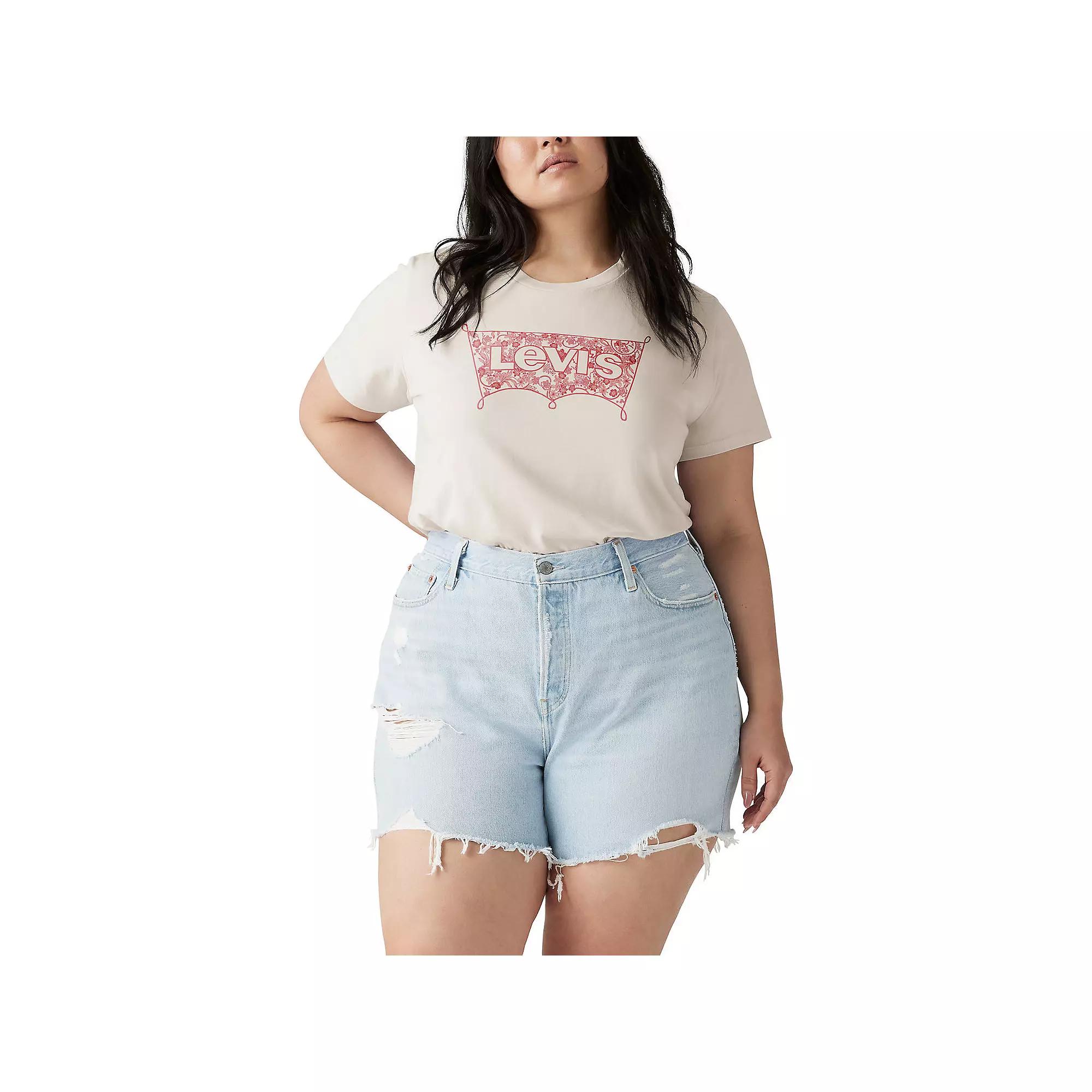 Plus Size Levi's® Logo Perfect Tee, Women's, Size: 1XL, Floral Bandana Sugar Product Image