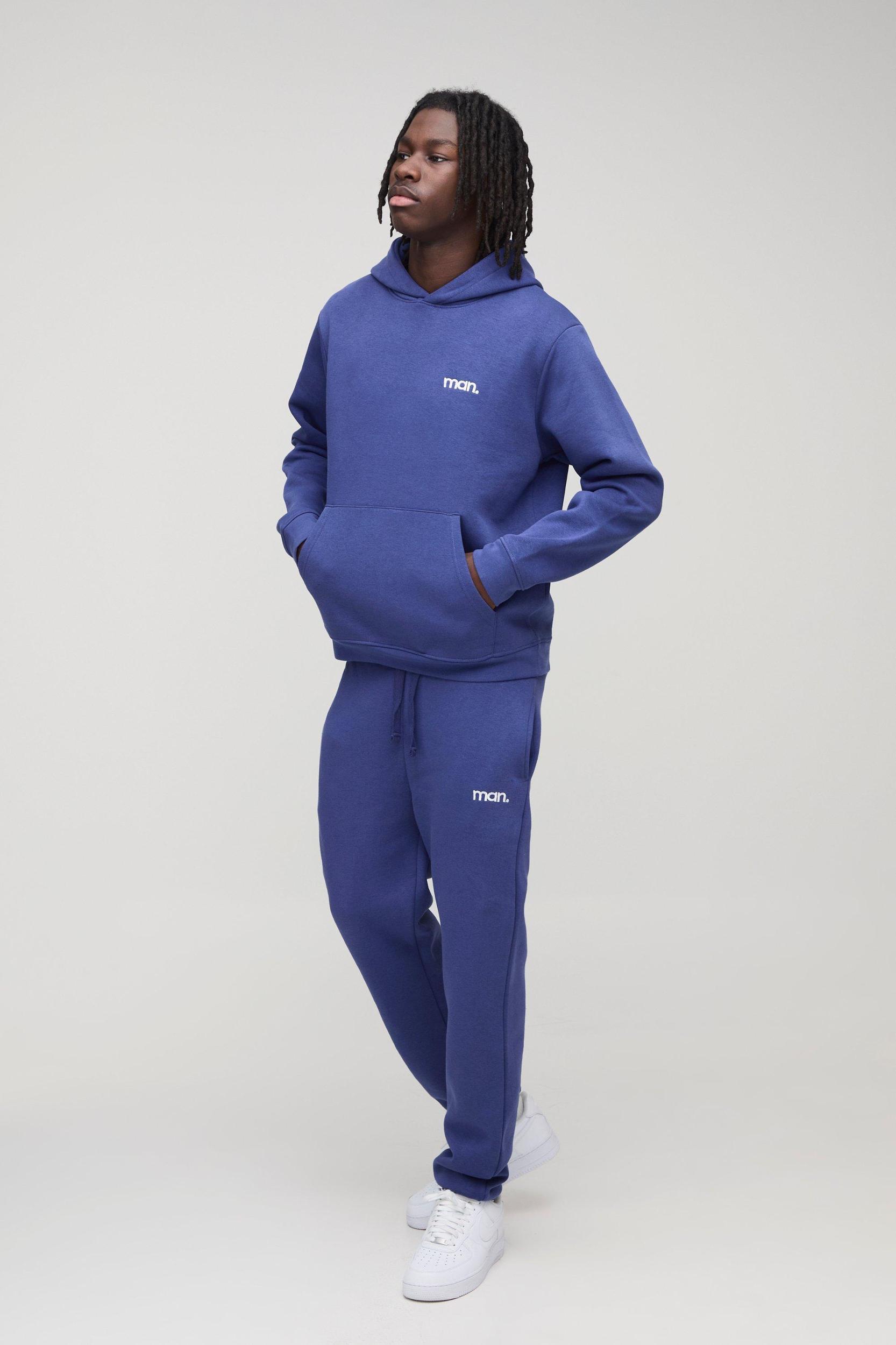 Slim Fit Man Sport Hooded Tracksuit | boohooMAN USA Product Image