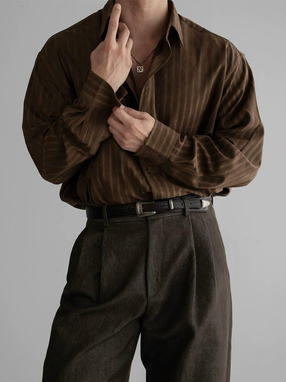 RT No. 11812 VERTICAL STRIPED BUTTON-UP COLLAR SHIRT Product Image