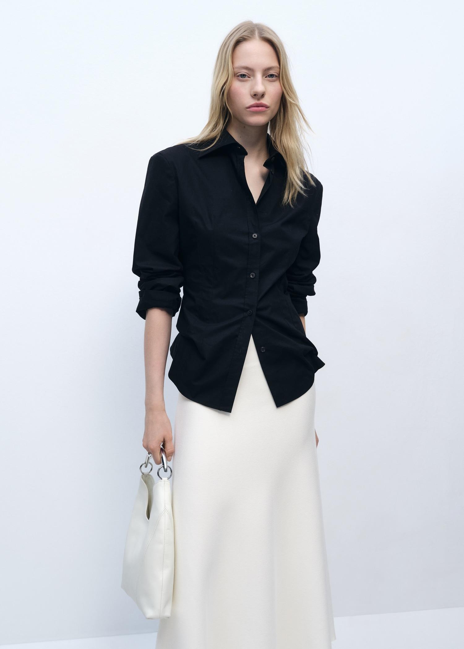 Fine-knit peplum skirt - Women | MANGO USA Product Image