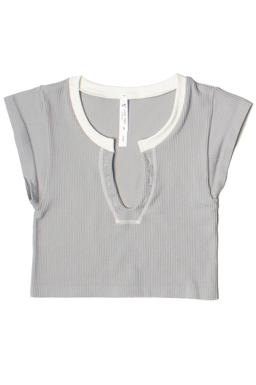 Sporty Notch Neck Seamless Crop Top Product Image