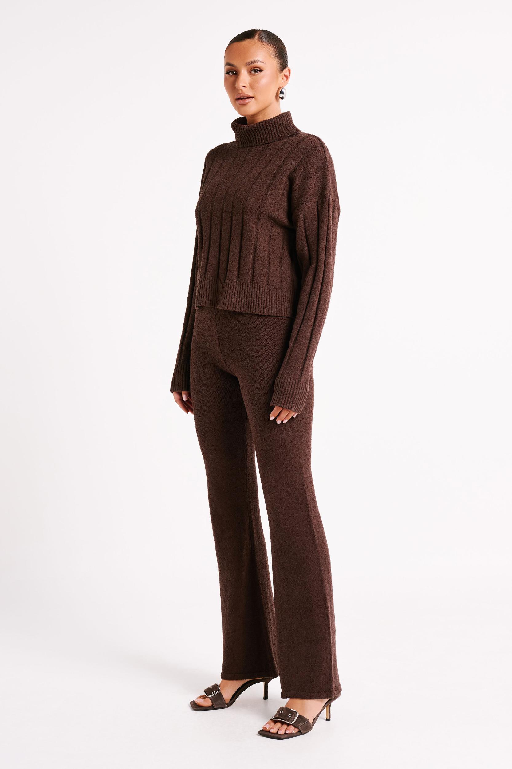 Angelina Knit Pants - Chocolate Product Image