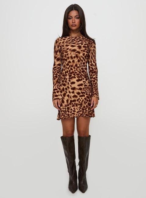 Halo Bias Mini Dress Leopard Product Image