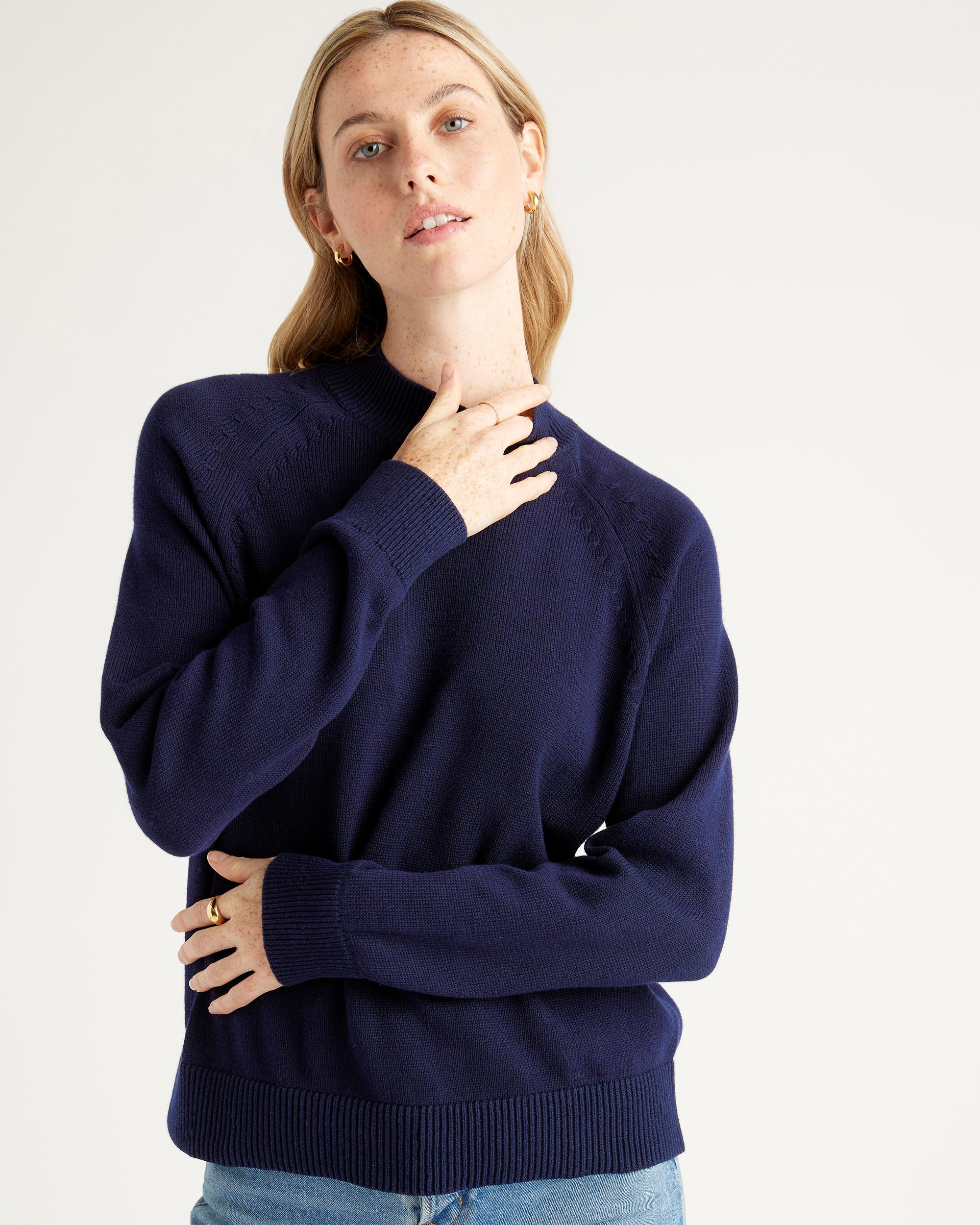 Quince | Women's Mockneck Sweater Size XS, Organic Cotton Product Image