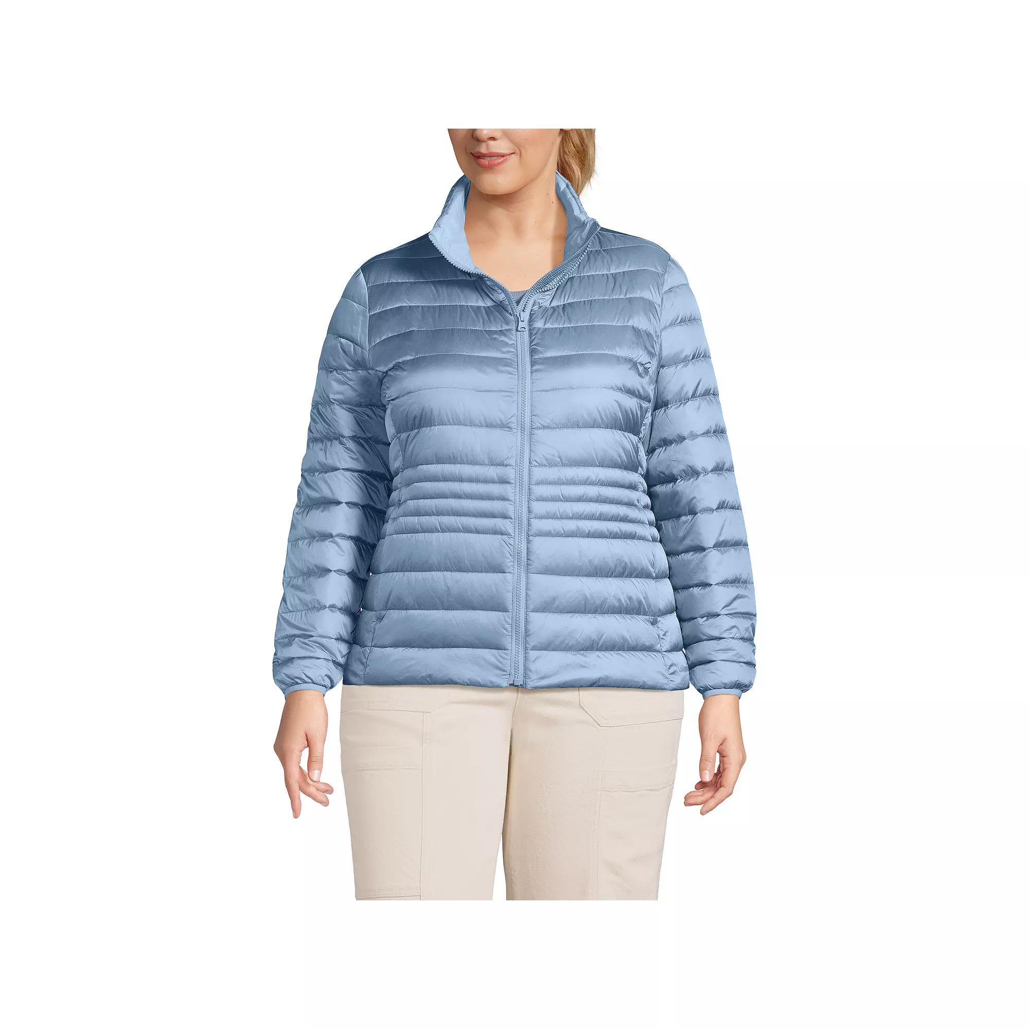 Plus Size Lands' End Wanderweight Packable Down Jacket, Women's, Size: 1XL, Light Carob Product Image