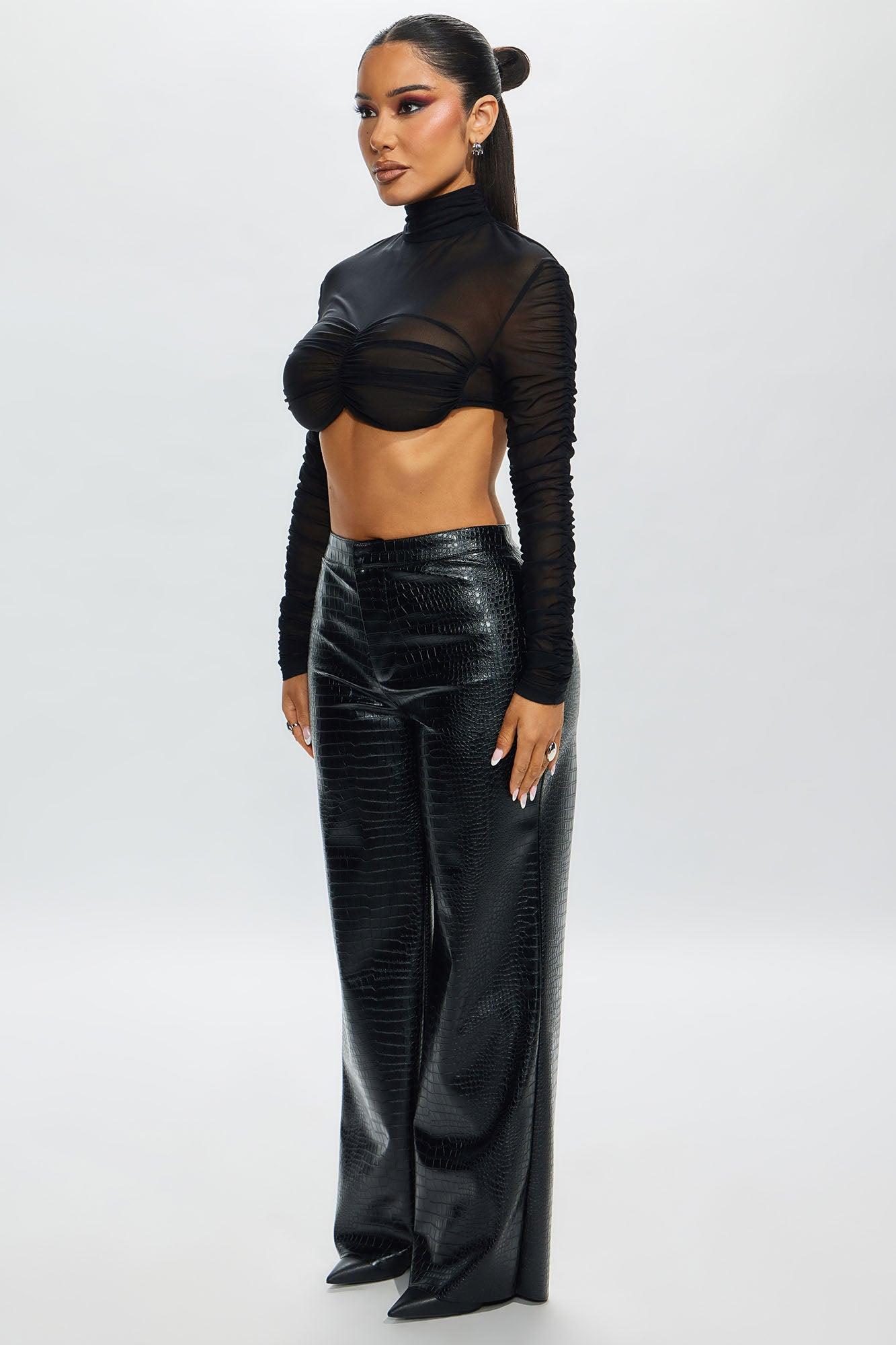 Genevieve Faux Leather Pant - Black Product Image