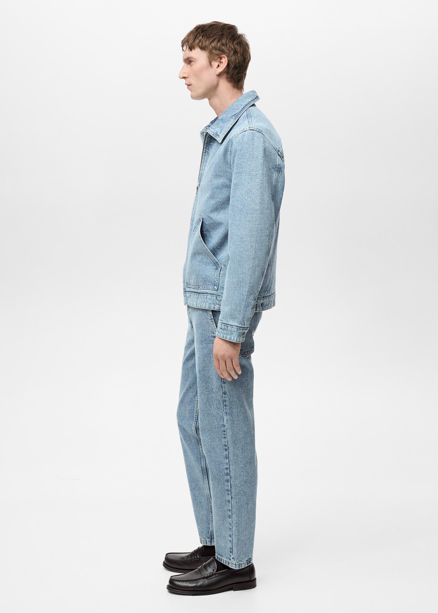 Worn effect straight fit jeans - Men | MANGO USA Product Image