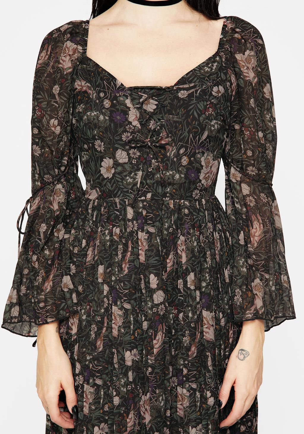 Ophelia Pleated Chiffon Maxi Dress Product Image