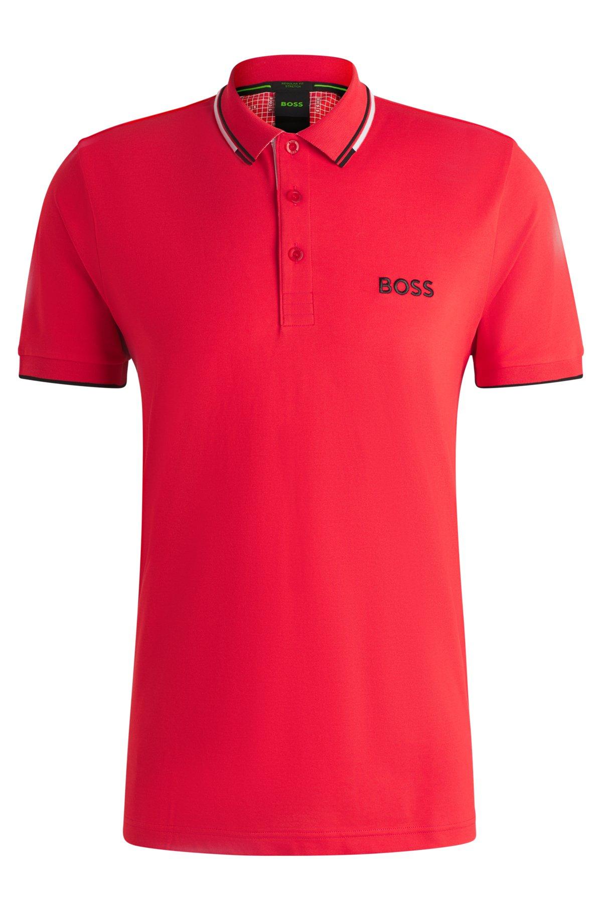 Polo shirt with contrast logos Product Image