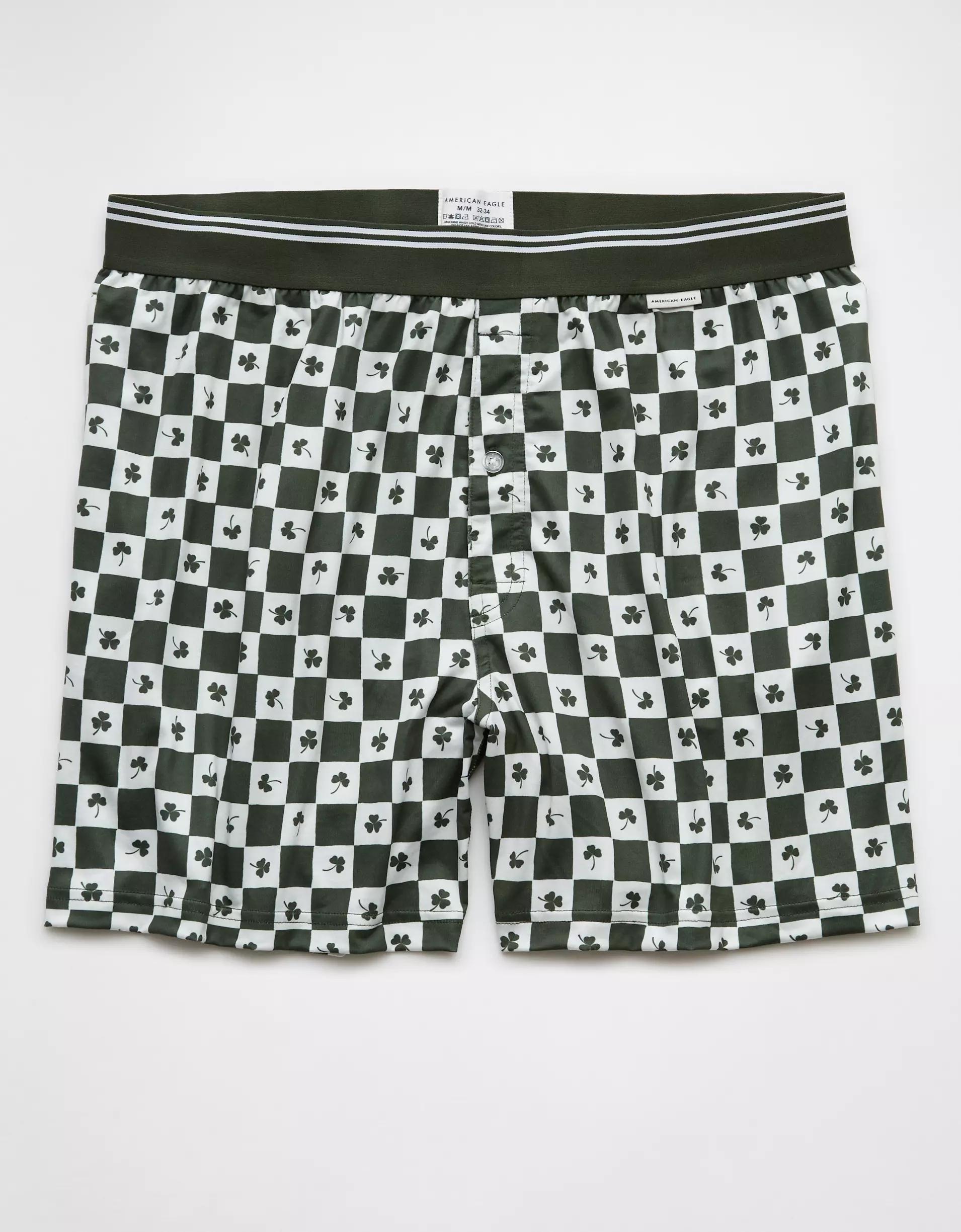 AEO Men's St. Patrick's Day Clover Check Ultra Soft Pocket Boxer Short Product Image