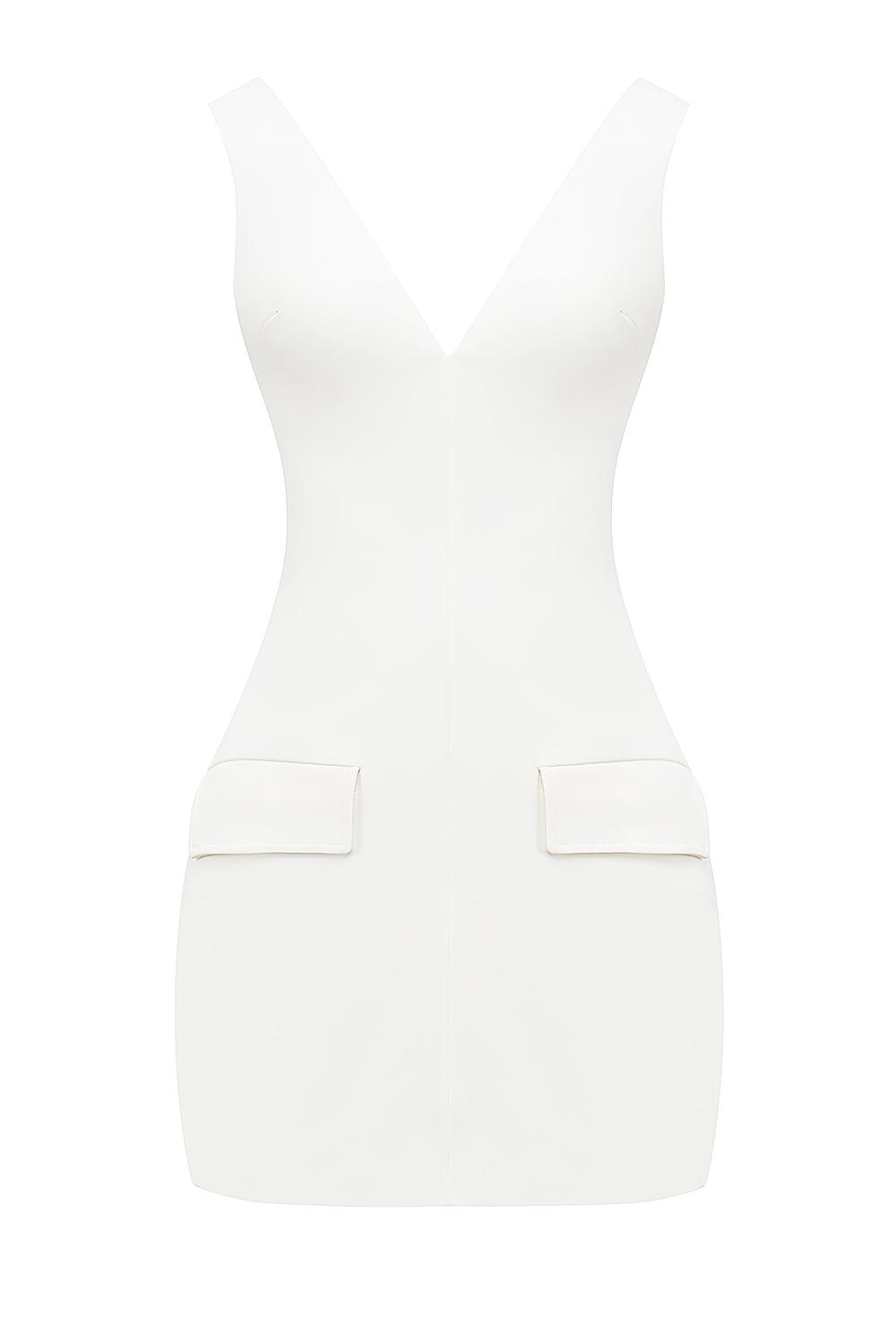 Olympia  white plunge mini dress Product Image