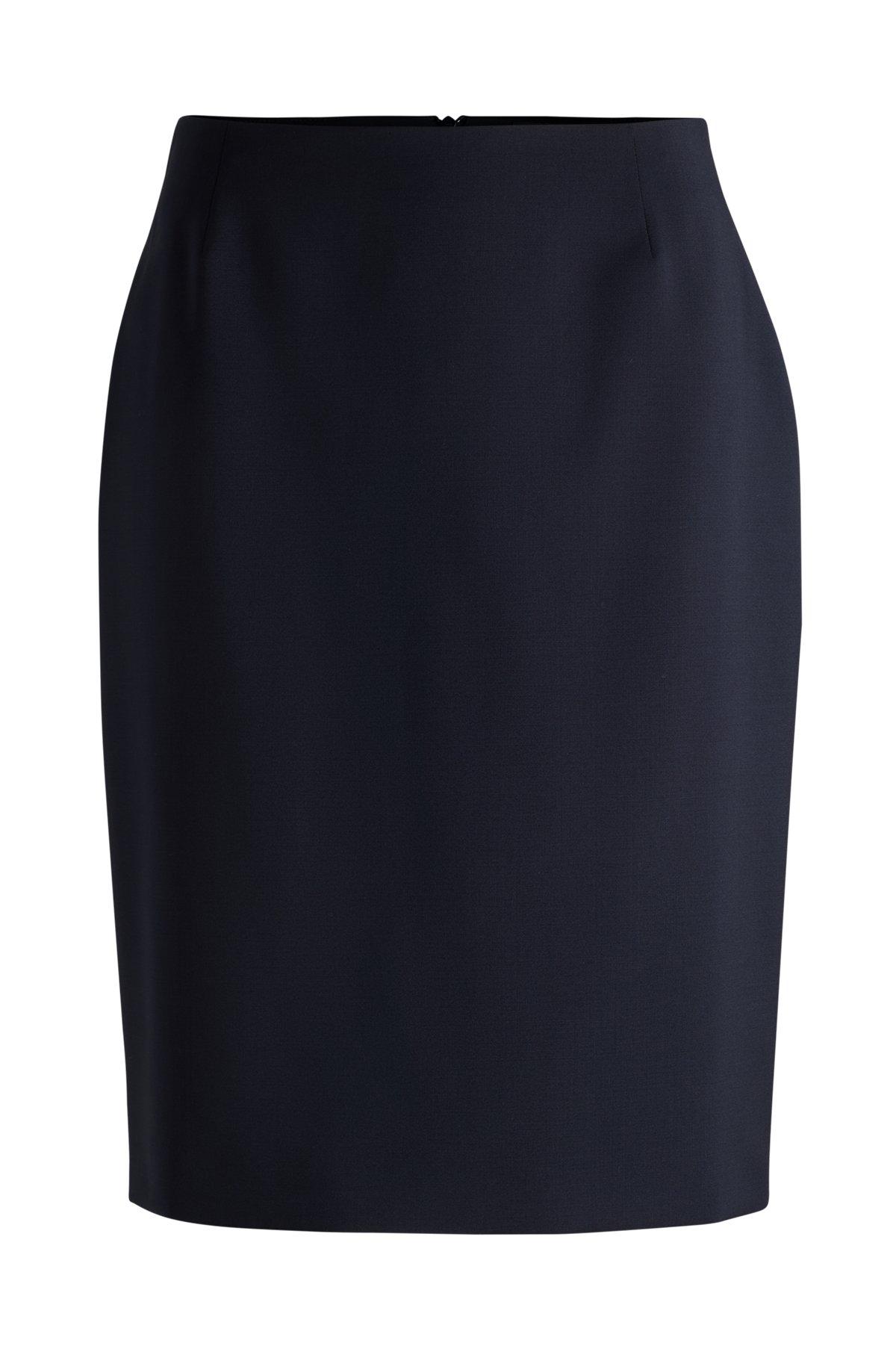 BOSS - Slim-fit pencil skirt in virgin wool - Dark Blue Product Image