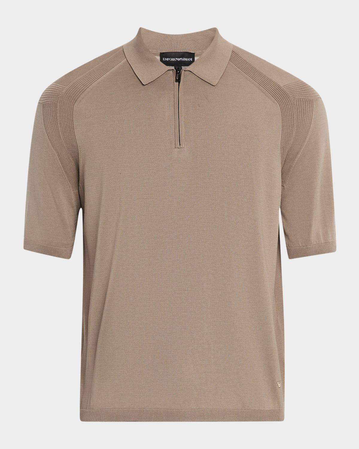 Men's Quarter Zip Polo Shirt Product Image