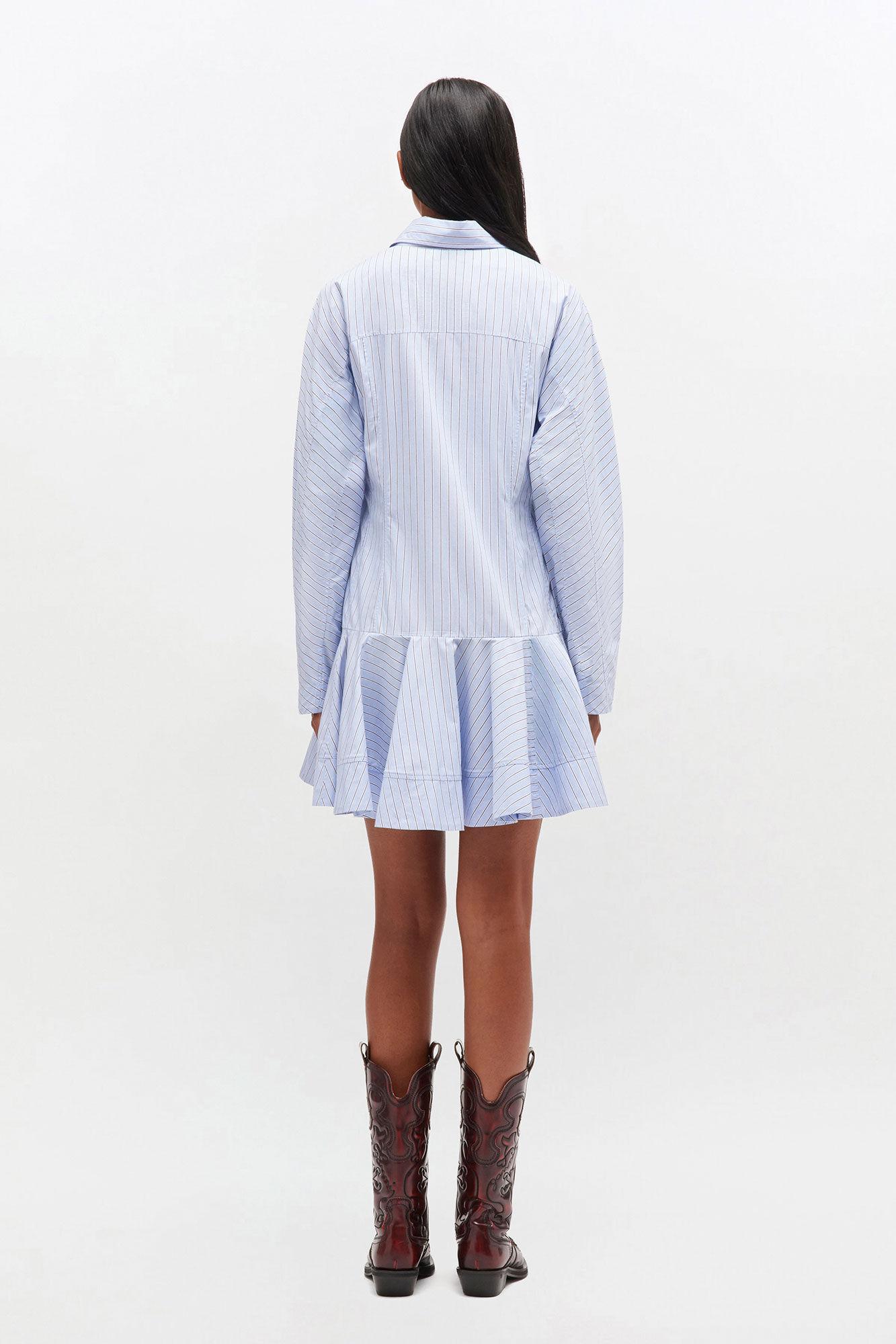 Blue Stripe Shirt Dress Product Image