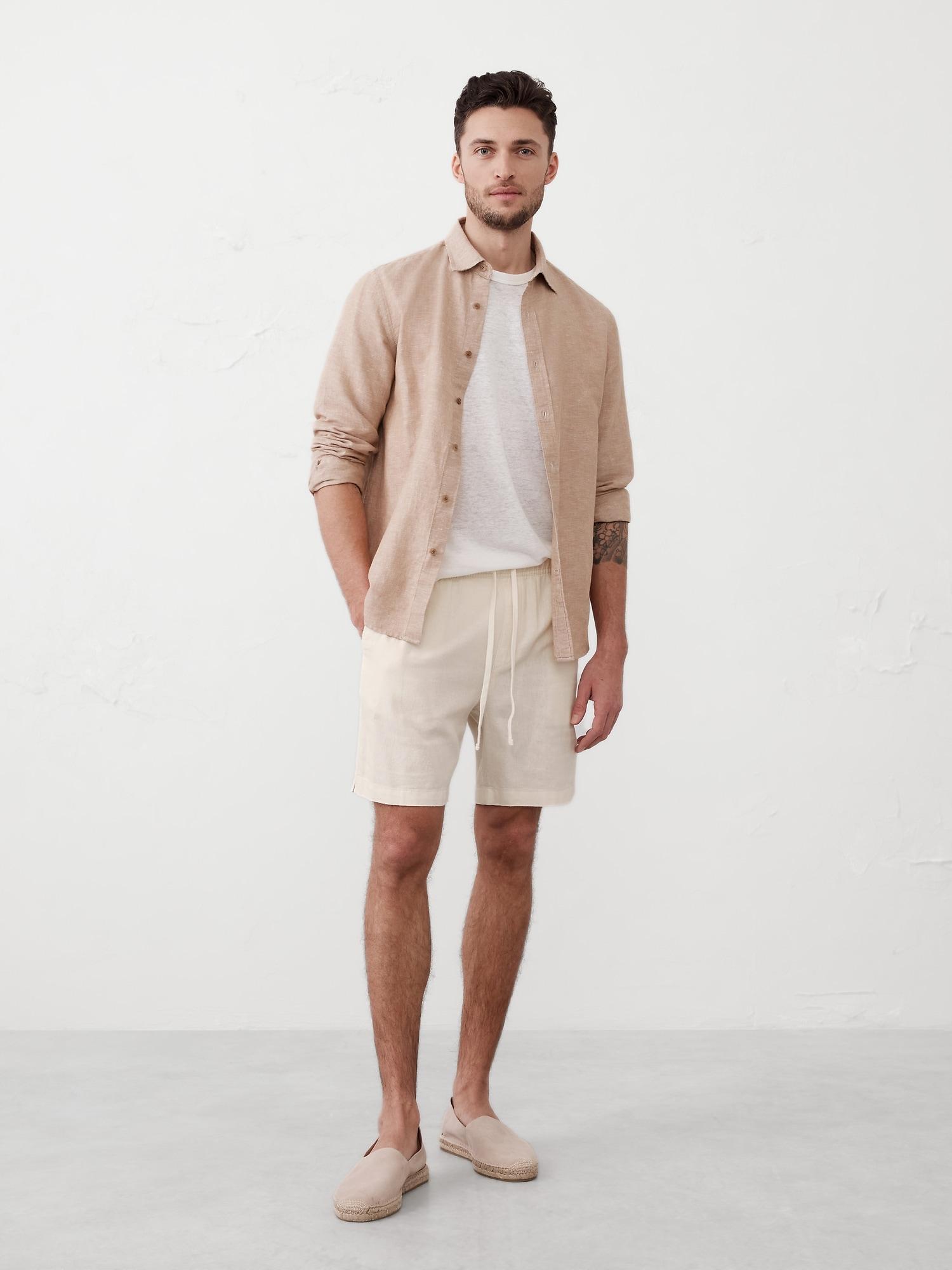 7" Linen-Blend Deck Short Product Image